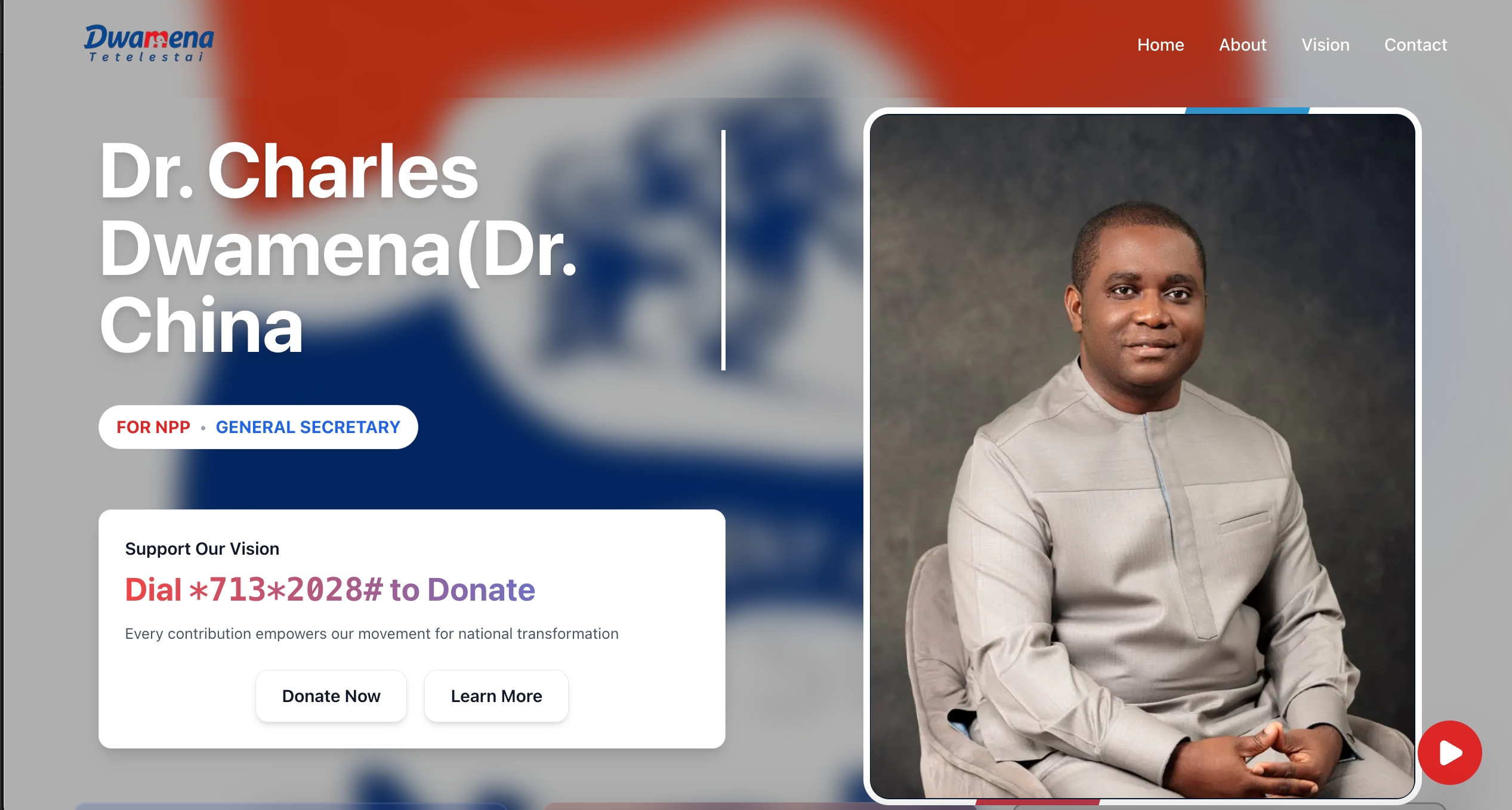 Election Campaign Website for NPP(New Patriotic Party)